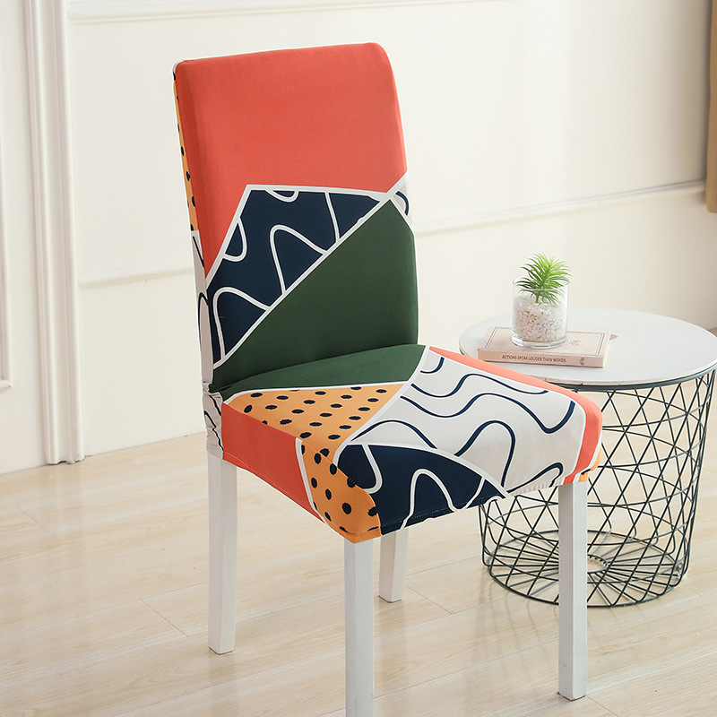 Find a factory to process and customize elastic printed chair covers for cross-border Amazon elastic dust-proof chair covers details Picture