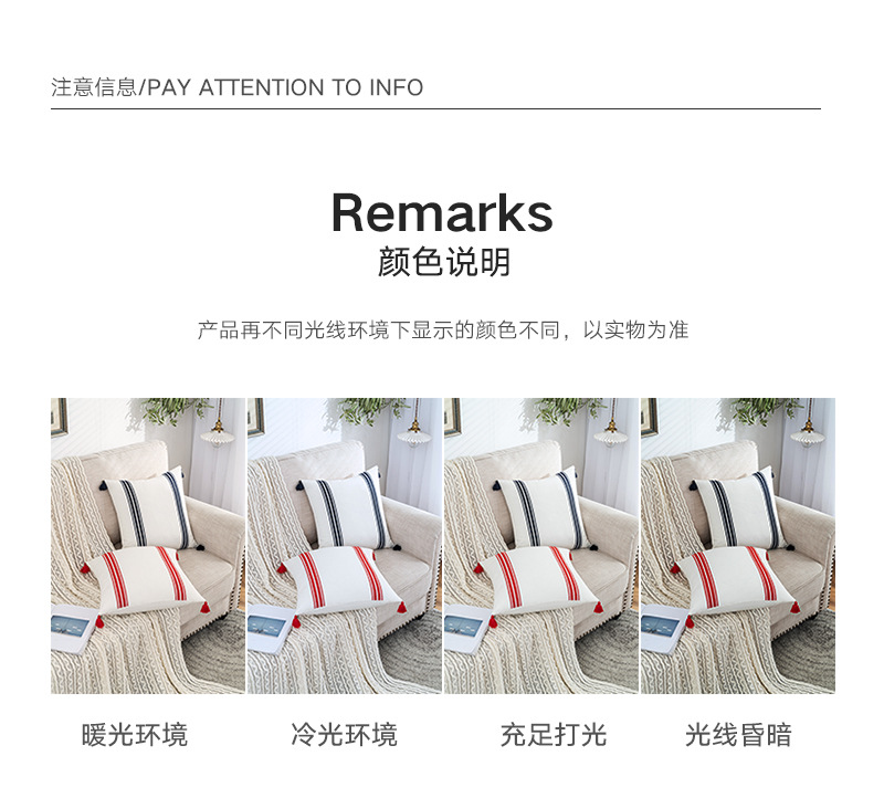 简约线条ins风抱枕设计感刺绣流苏靠枕侘寂风民宿酒店沙发靠垫详情9