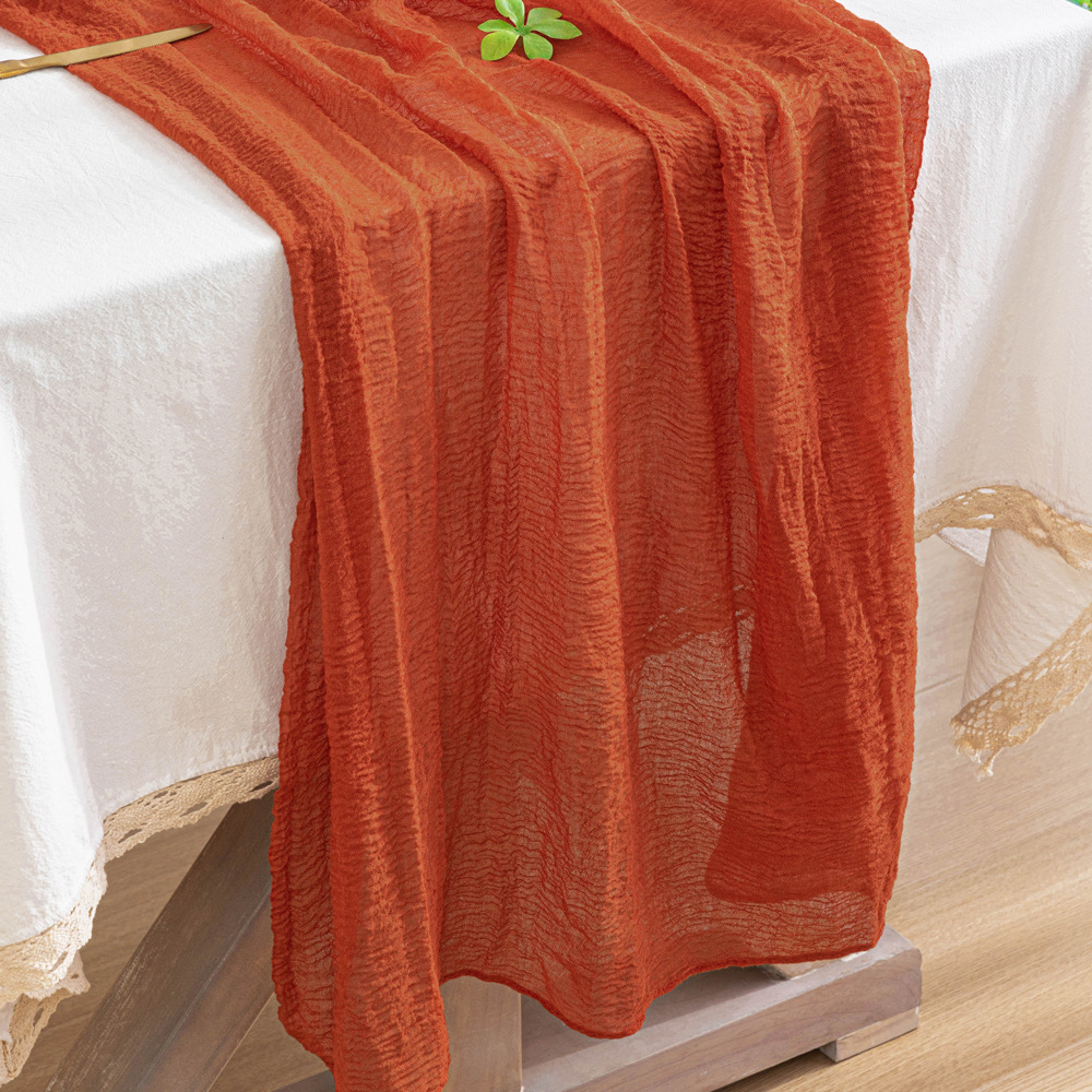 Cross-border pleated fabric table flags for weddings, birthdays, parties, semi-transparent decorative cheese and cheese fabric table flags Item Picture