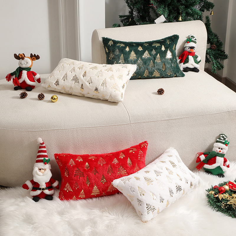 New Christmas tree, gilded double-sided pillowcase, cushion cover, atmosphere decoration cushion cover, one-piece consignment