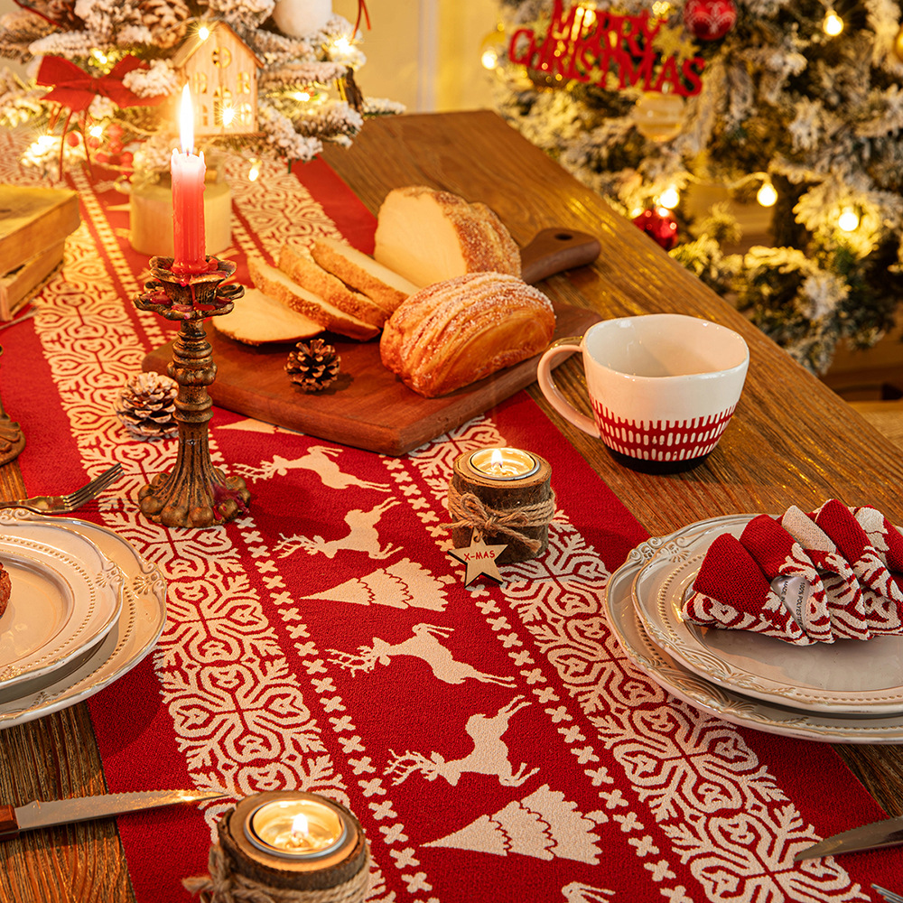Cross-border Christmas table flags, placemats, Christmas snowman table flags, Christmas tablecloths, decorations, festive atmosphere arrangements, and covers