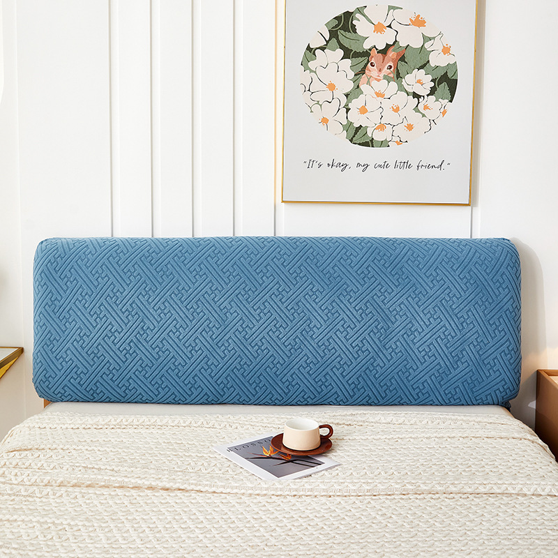 New solid color jacquard bedhead cover, modern and simple full-cover headboard backrest dust cover, soft headboard cover