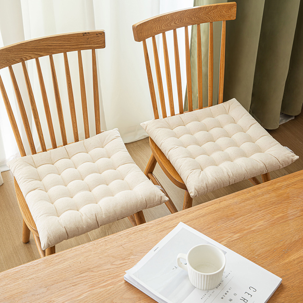Japanese-style plain seat cushions, square tatami MATS, round steamed bun cushions, dining chairs, adjustable chair cushions, bottom cushions, seat cushions details Picture