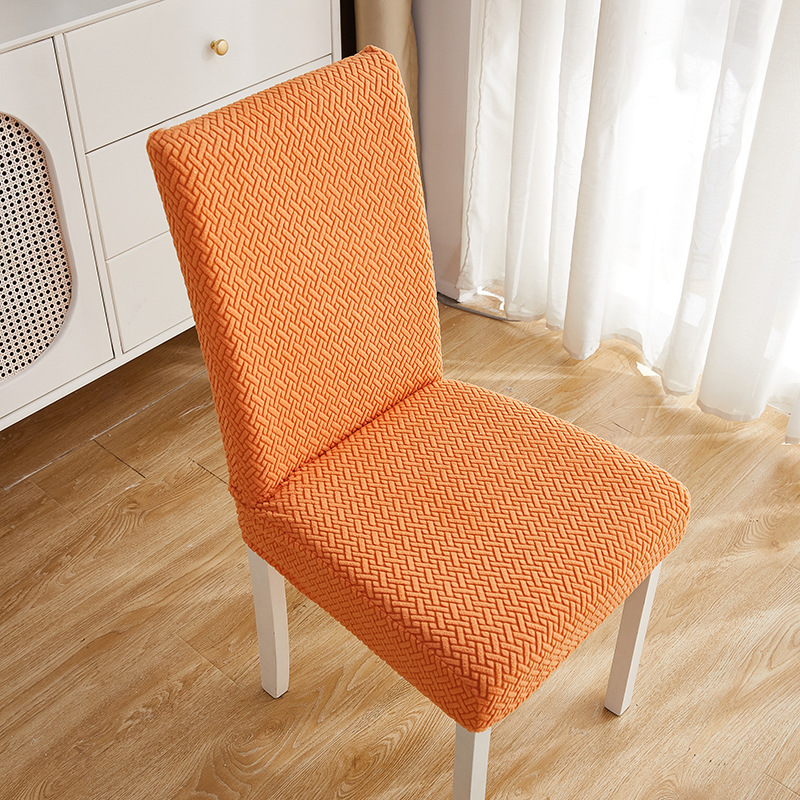Wholesale of 2023 new style chair covers with simple solid color jacquard decoration, elastic backrest and universal stool covers details Picture