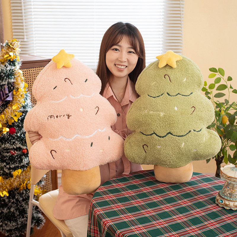 ins网红圣诞树抱枕毛绒玩具圣诞树靠枕姜饼人公仔抱枕花环玩偶详情2