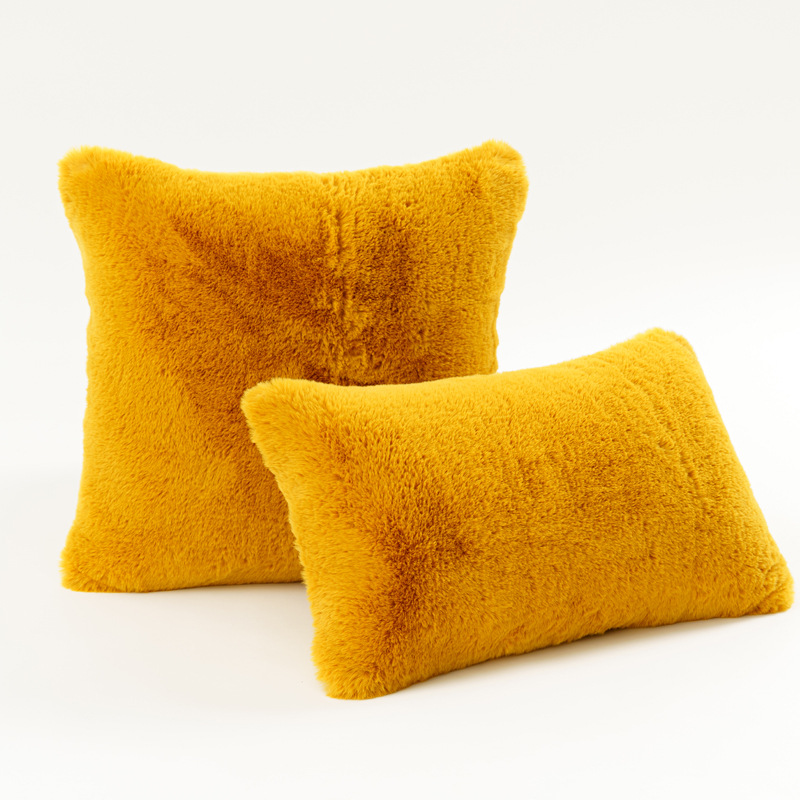 Rabbit fur soft and girlish ins bay window pillow sofa plush solid color cushion pillowcase Application Scenario