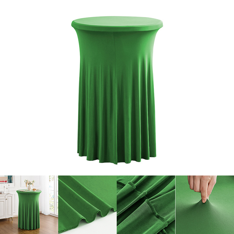 批发现代简约高级感红色商用会议鸡尾酒吧台套圆形太阳裙弹力桌套详情19