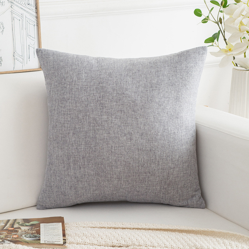 亚马逊爆款北欧ins风家居加厚亚麻抱枕套沙发靠枕床头软包靠垫白底实物图