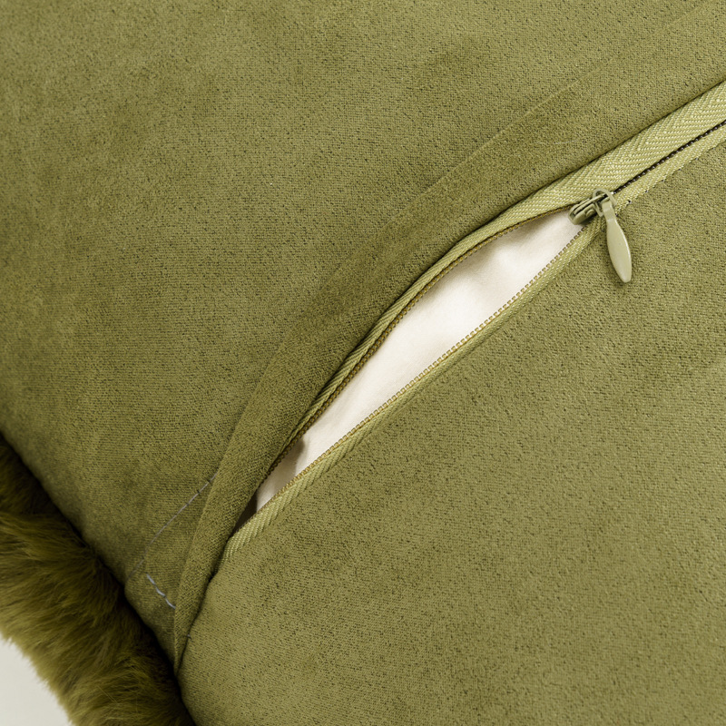 Rabbit fur soft and girlish ins bay window pillow sofa plush solid color cushion pillowcase details Picture