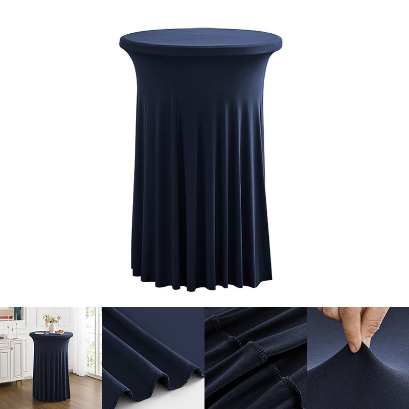 批发现代简约高级感红色商用会议鸡尾酒吧台套圆形太阳裙弹力桌套详情15