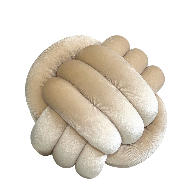 Nordic ins hand-woven three-strand rope velvet knotted ball throw pillow, three-strand rope round cushion, bay window pad Application Scenario