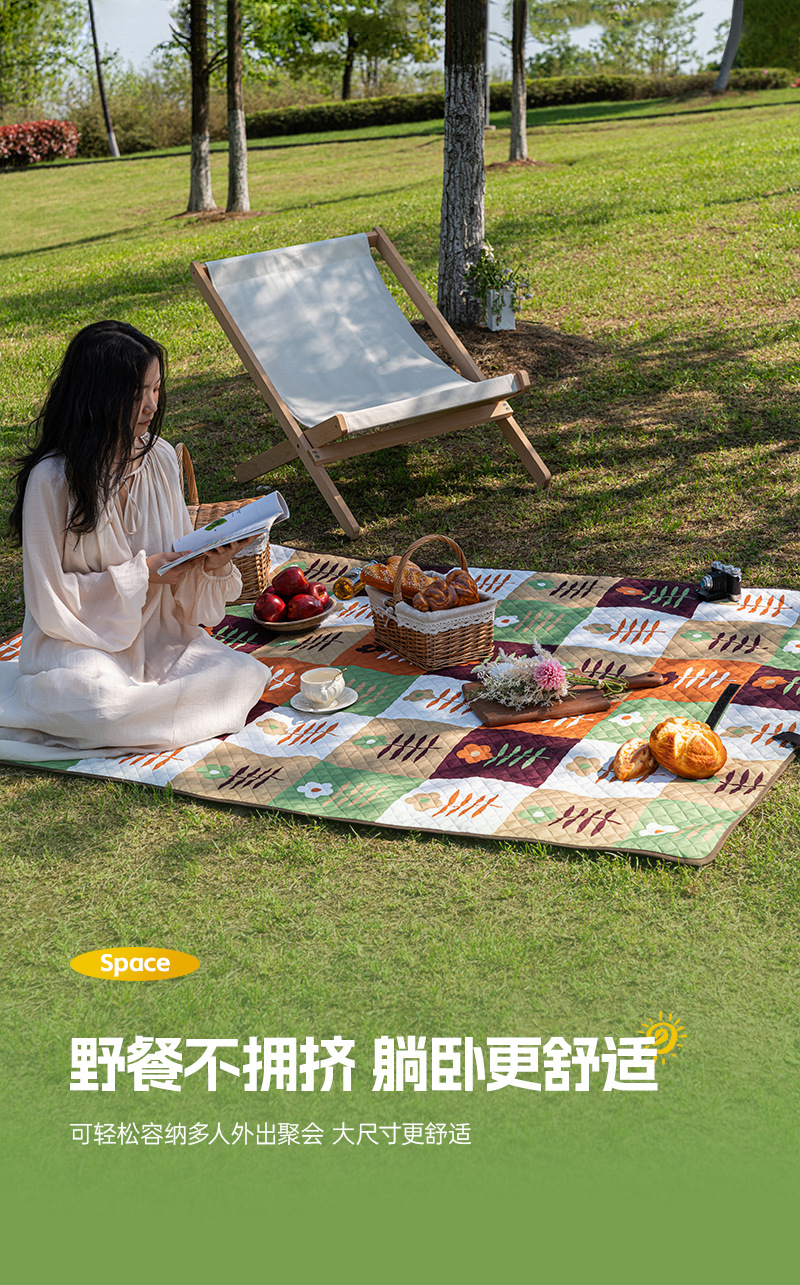 Outdoor camping picnic mat, spring outing photo background fabric, thickened waterproof Oxford fabric, ultrasonic foldable picnic mat pic 7
