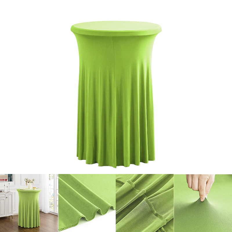 批发现代简约高级感红色商用会议鸡尾酒吧台套圆形太阳裙弹力桌套详情18