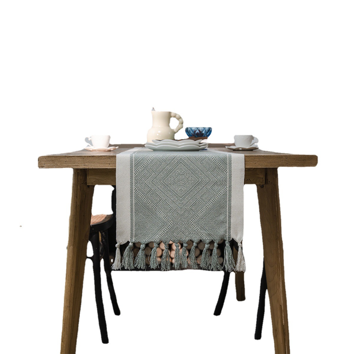 Nordic jacquard geometric table flags, tassel fashion tea flags, dining flags, long polyester tablecloths, factory direct supply Application Scenario
