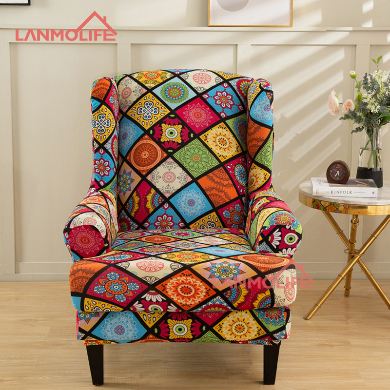 Wholesale of new cross-border tiger stool covers, elastic American Skamon seat cushion chair covers, single-person wing-back sofa covers Item Picture