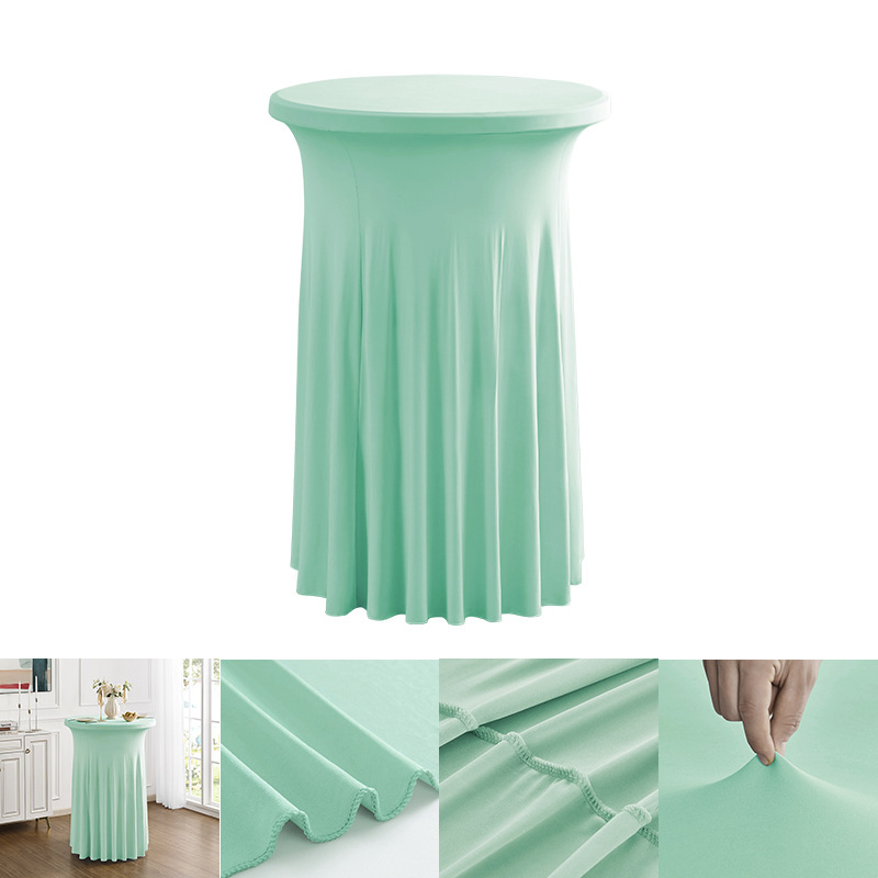 批发现代简约高级感红色商用会议鸡尾酒吧台套圆形太阳裙弹力桌套详情14