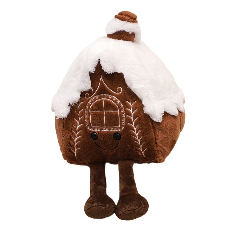 Christmas gingerbread house plush toy, ins cute little house doll, holiday decoration pillow, gift and display piece Item Picture