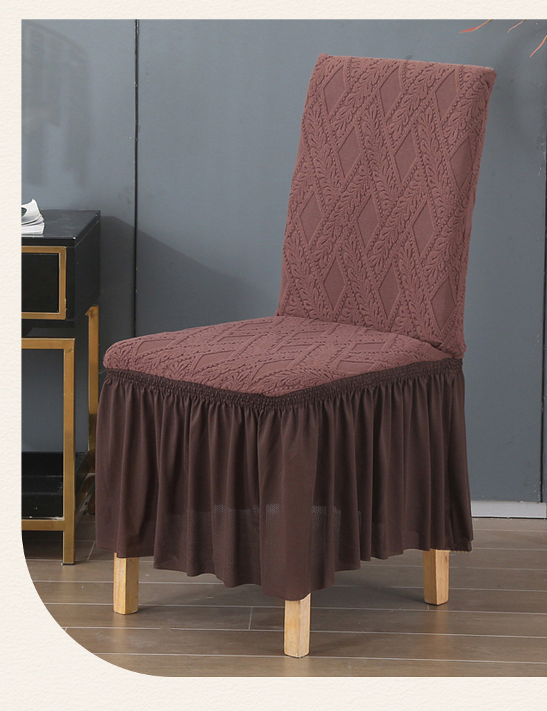 亚马逊裙边提花椅子套四季通用酒店餐椅套罩欧式藤条家用椅套批发详情7