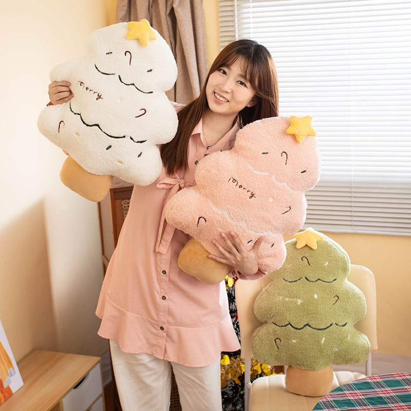 ins网红圣诞树抱枕毛绒玩具圣诞树靠枕姜饼人公仔抱枕花环玩偶详情图3