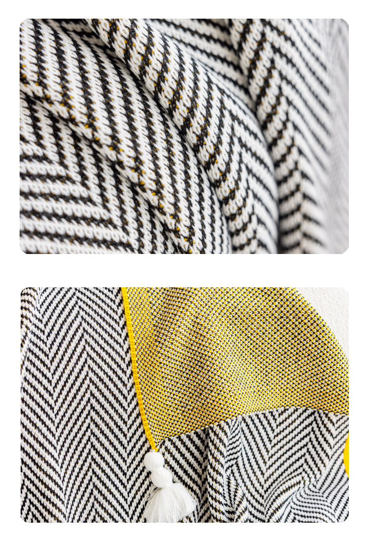 Nordic-style living room sofa blanket, knitted nap blanket, office autumn and winter air conditioning blanket, bed end cover blanket, car cover blanket pic 11
