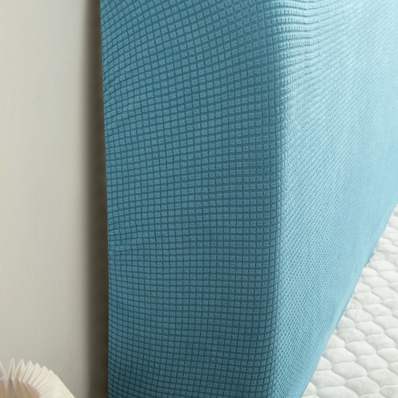 Wholesale of cross-border solid-color corn wool bedhead covers, simple and elastic headboard covers, backrest covers, and dust-proof protective covers Specification image