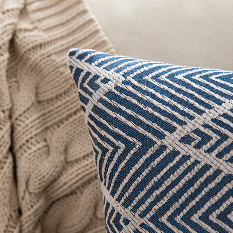 Cotton and linen fabric Japanese-style wavy pillowcase, cushion cover, backrest, pillow, sofa, office and home use details Picture