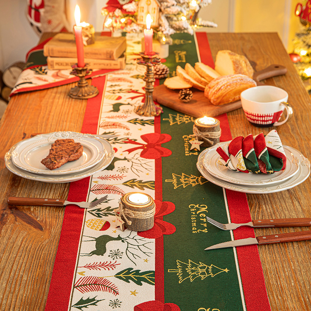 Cross-border Christmas table flags, placemats, Christmas snowman table flags, Christmas tablecloths, decorations, festive atmosphere arrangements, and covers details Picture