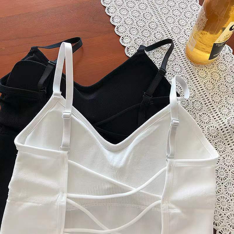 性感吊带背心女带胸垫网红百搭外穿纯色短款辣妹内搭打底抹胸上衣详情7