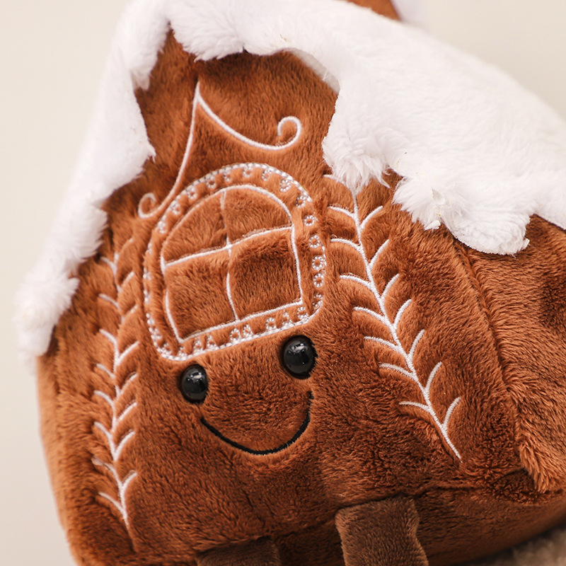 Christmas gingerbread house plush toy, ins cute little house doll, holiday decoration pillow, gift and display piece Specification image