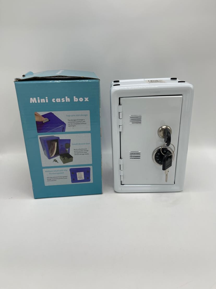 Mini metal safe, creative piggy bank, key safe, and decorative item pic 5