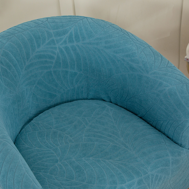 Cross-border solid color leaf jacquard sofa cover, fully enclosed semi-circular coffee shop chair cover, Internet cafe hotel sofa chair cover Application Scenario
