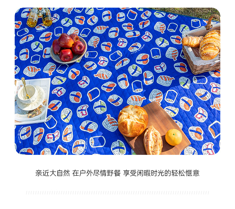 Outdoor camping picnic mat, spring outing photo background fabric, thickened waterproof Oxford fabric, ultrasonic foldable picnic mat pic 14