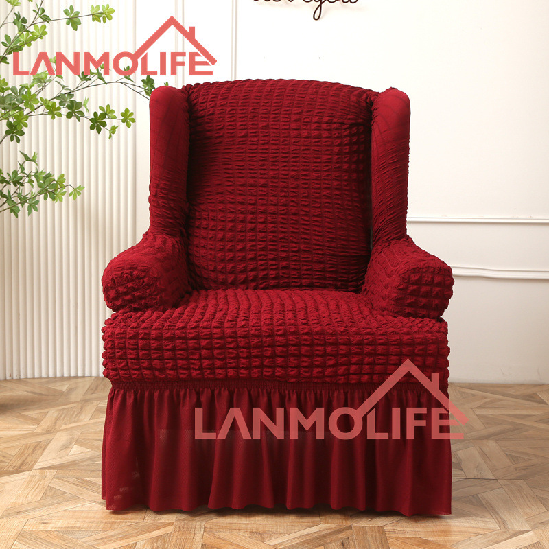Bubble yarn single sofa cover, full package, European classic, Sijia Meng stool cover, wing back elastic tiger stool cover wholesale Item Picture