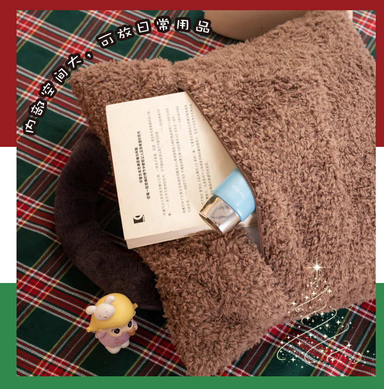 跨境圣诞抱枕创意卡通毛绒收纳抱枕学生腰靠圣诞节公司礼品批发详情12