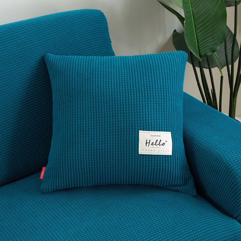 Single solid-color corn fluff pillowcase in stock, cross-border version, skin-friendly elastic cushion, dust-proof cover details Picture