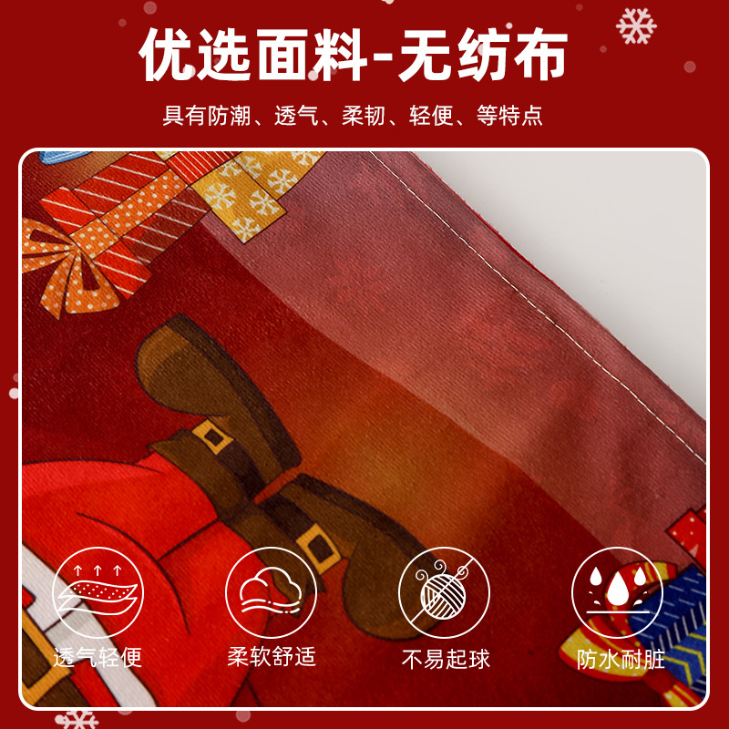 Wholesale of cross-border non-woven fabric Christmas chair covers, creative cartoon printed dining chair covers, festive atmosphere decorative chair covers
