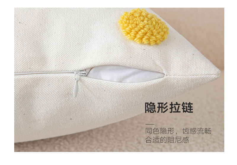 北欧花朵簇绒抱枕网红ins风郁金香靠枕客厅沙发可爱靠垫不含芯详情4