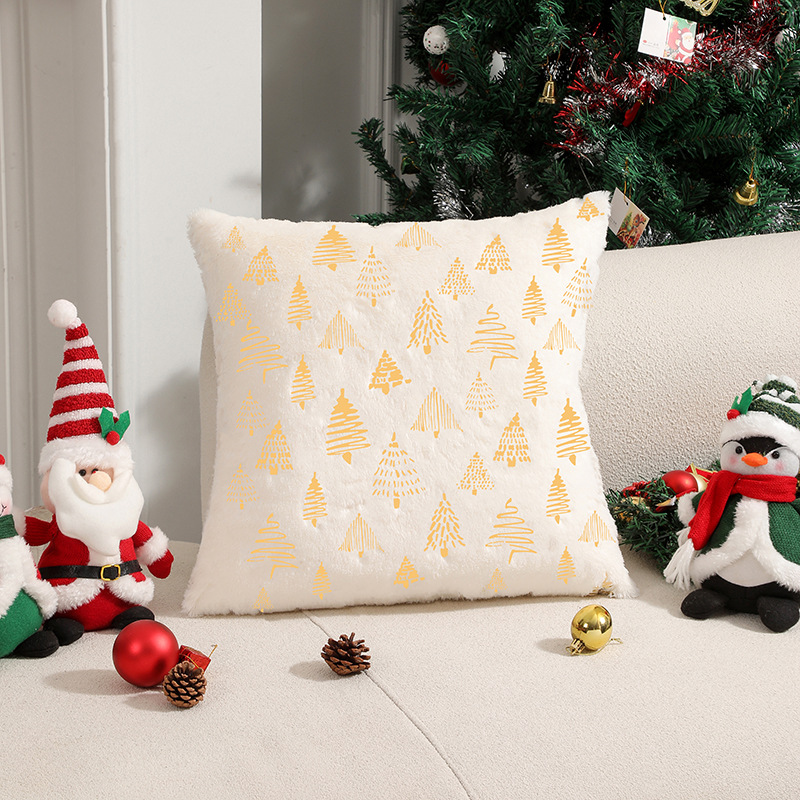 New Christmas tree, gilded double-sided pillowcase, cushion cover, atmosphere decoration cushion cover, one-piece consignment details Picture