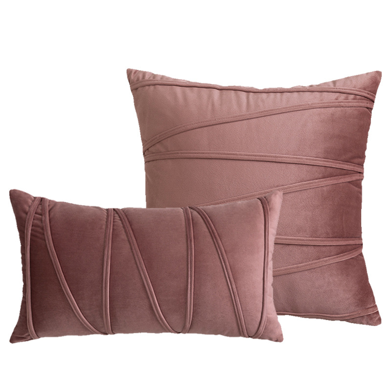 Velvet striped pillowcase 45*45cm, light luxury style decoration sample room sofa backrest cushion 30*50cm Application Scenario