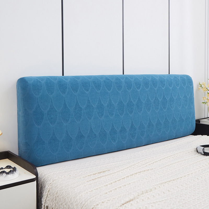 Wholesale of cross-border solid-color corn wool bedhead covers, simple and elastic headboard covers, backrest covers, and dust-proof protective covers