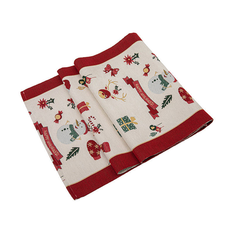 Cross-border Christmas table flags, placemats, Christmas snowman table flags, Christmas tablecloths, decorations, festive atmosphere arrangements, and covers Application Scenario