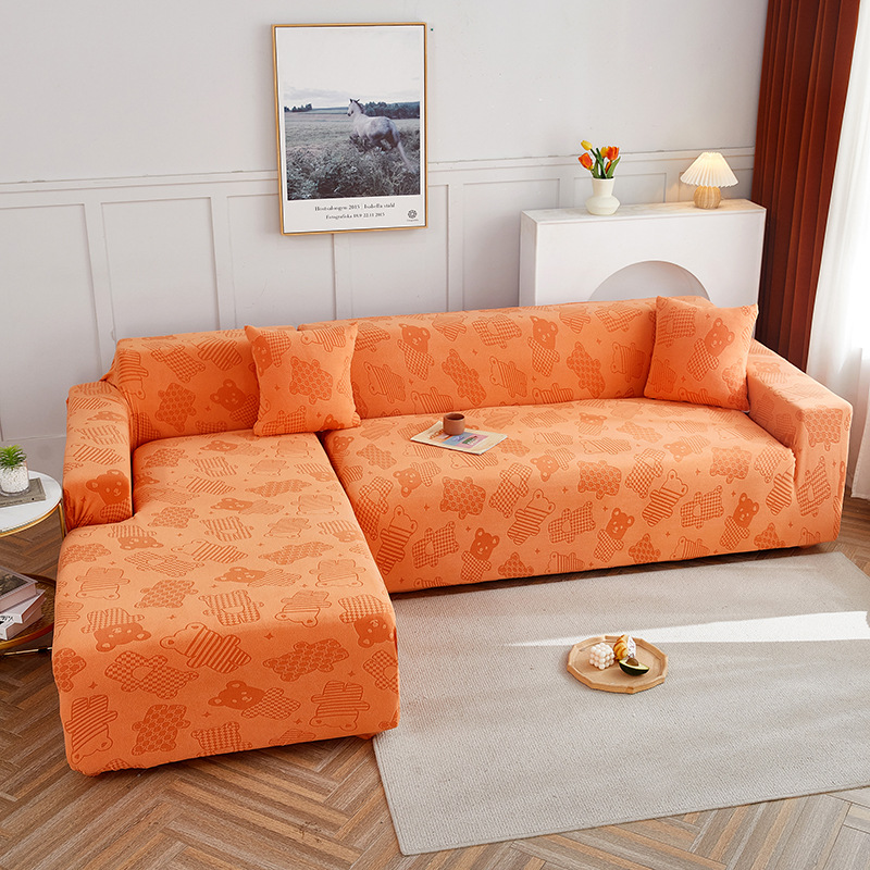 Customized cross-border cationic biscuit bear sofa cover, Empress combination sofa dust-proof cover, full package sofa cover manufacturer Item Picture