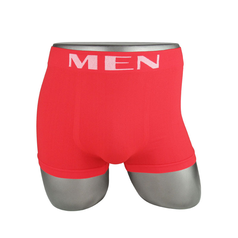 批发跨境无缝男士平角内裤锦纶MEN BOXER BRIEFS 本命年四角裤头