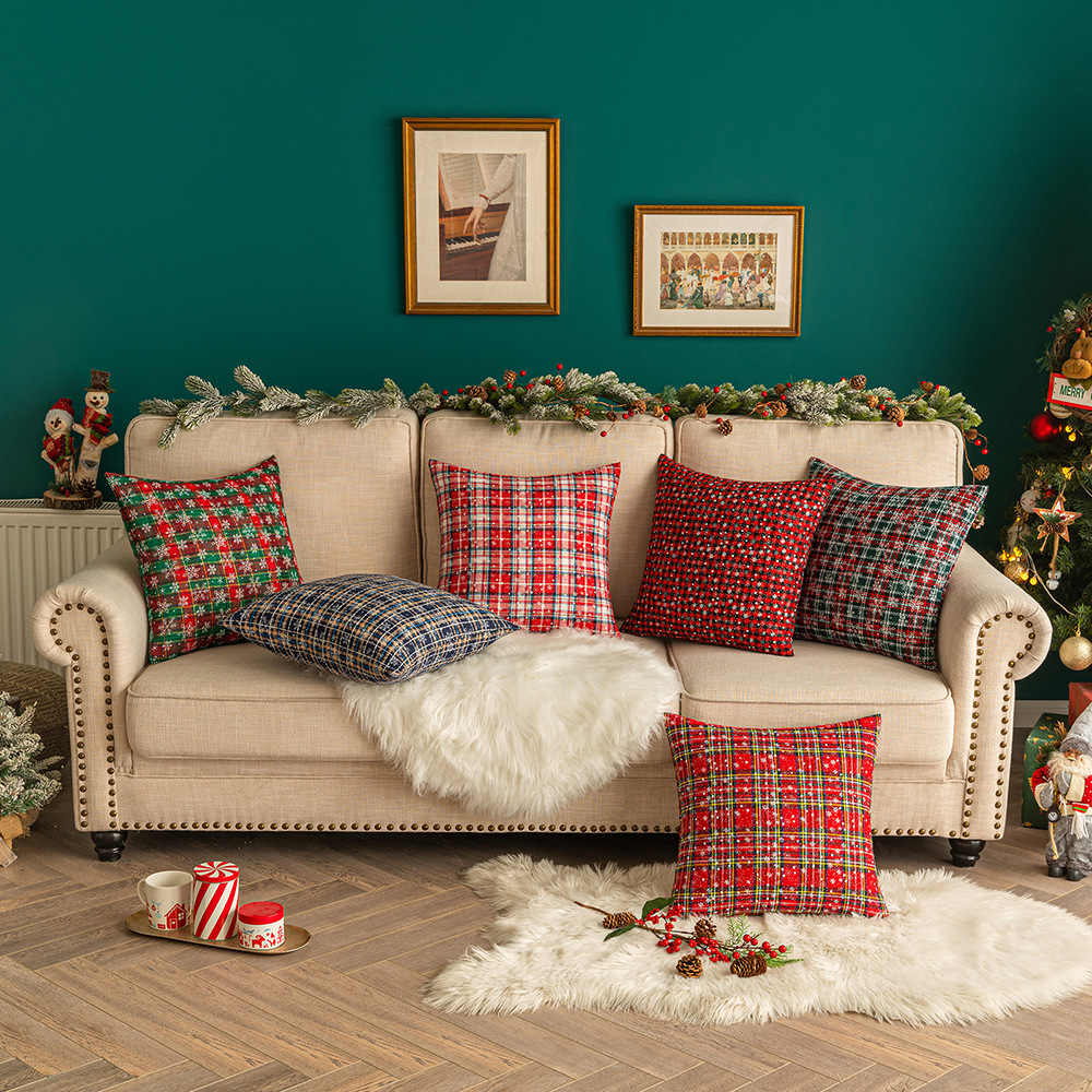 新款圣诞节雪花抱枕生日圣诞派对装饰靠垫靠枕靠背床头枕头礼物