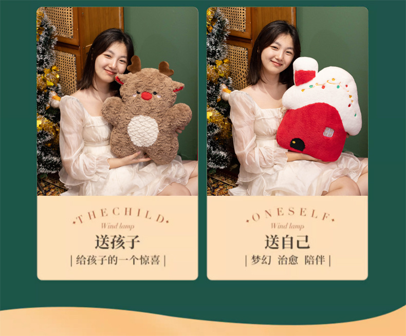 Three-dimensional Christmas plush pillow figurines for girls, cute snowman plush cushion gifts, festive atmosphere decoration cushions pic 7