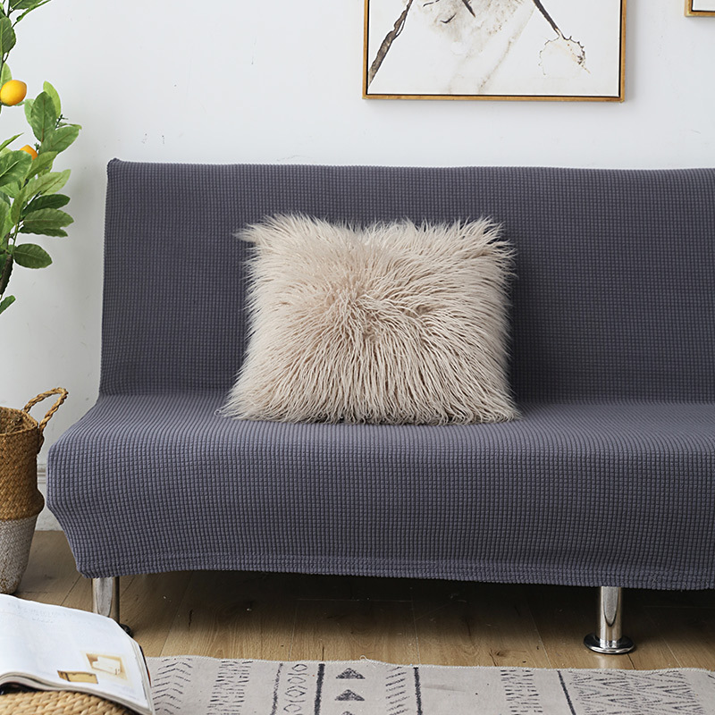 Wholesale cross-border polar fleece textured, thickened, elastic, armless solid color one-piece sofa cover, fully covered with dust cover Specification image