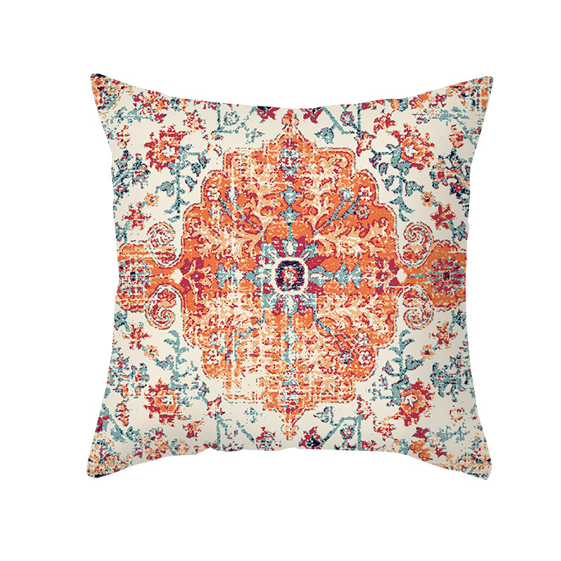 Bohemian-style retro pillowcase, peach skin velvet printed, cross-border home decoration, pillow, cushion, homestay sofa Item Picture