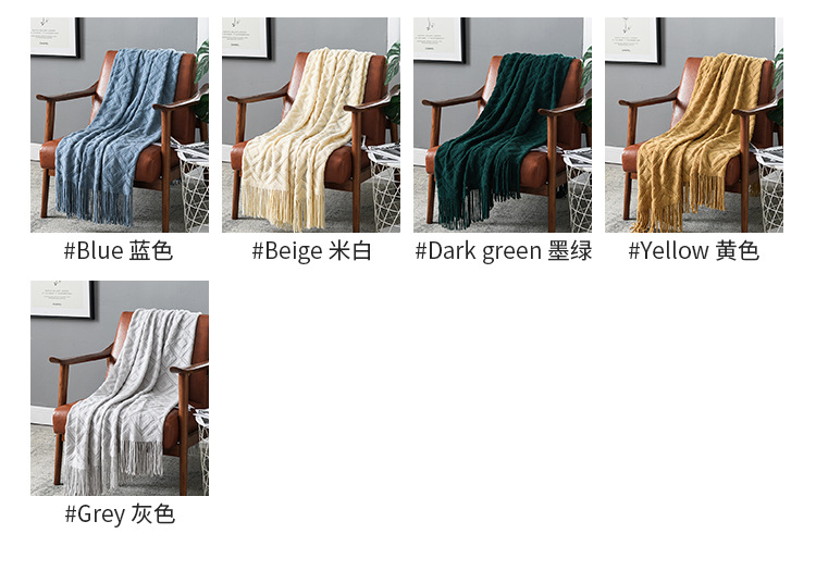 Cross-border Amazon sofa cover blanket bed tail flow Su blanket spring and summer air-conditioned knitted blanket office leisure nap blanket pic 14