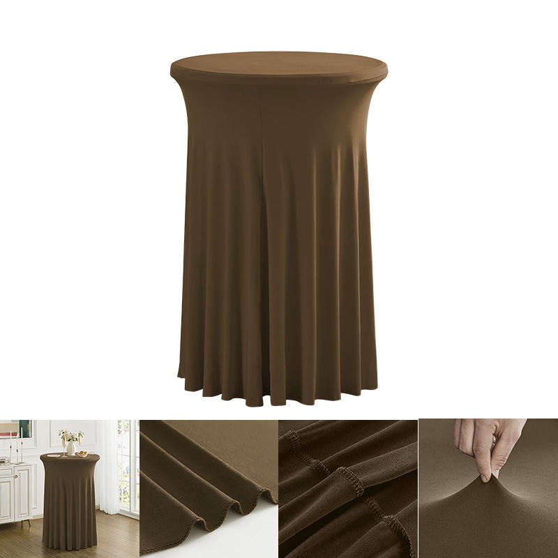 批发现代简约高级感红色商用会议鸡尾酒吧台套圆形太阳裙弹力桌套详情12