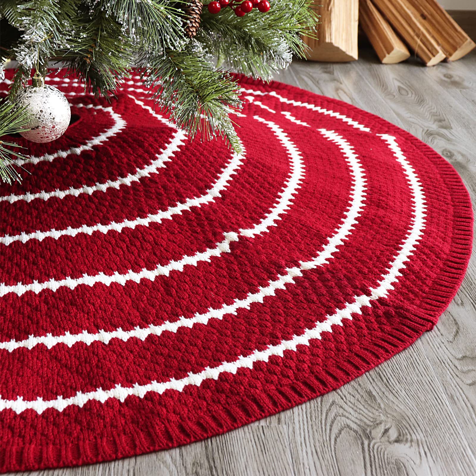 跨境圣诞节48寸树裙多款针织圣诞树装饰围裙小尺寸圣诞裙过节氛围详情13